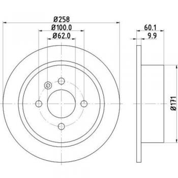 HELLA 8DD 355 100-351 Disco de freno - 50407