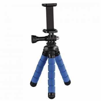 Minitrípode Flex 2 en 1 para Smartphone y GoPro, 14 cm, Azul