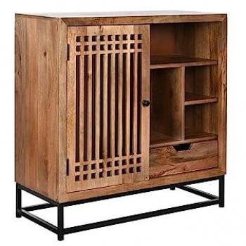 Aparador DKD Home Decor de Cristal y Madera de Mango, Multicolor, 90 x 40 x 90 cm