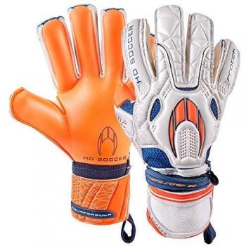 HO Soccer Protek Negative Gen2 Guantes de Portero, Unisex Adulto, Blanco/Naranja/Azul, 7.5