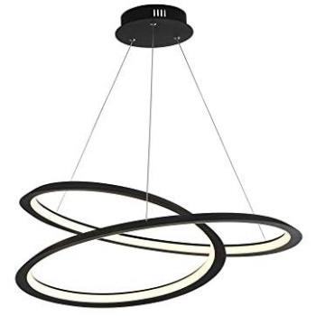 Lámpara colgante LED moderna Vortex II en acero negro y silicona blanca, 41,13 W, 3000K
