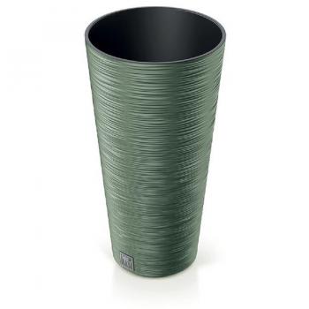 Macetero Alto Verde Tierra con Depósito 15L - Colección FURU - 30 x 30 x 57,5 cm