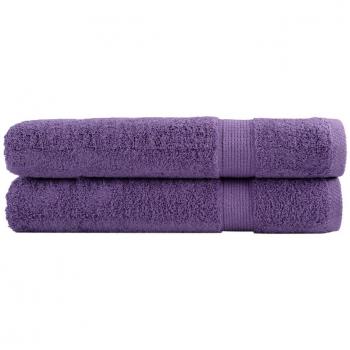 Toallas premium vidaXL 2 uds 100% algodón 100x200 cm 600 gsm Color Gris, Marrón, Morado y más