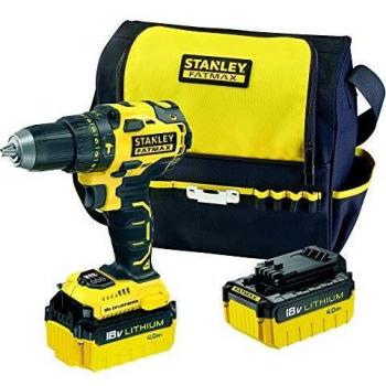 STANLEY FATMAX FMC627M2S-QW - Taladro percutor Brushless 18V, 30.600 ipm, con 2 baterías de litio 4Ah y bolsa de transporte