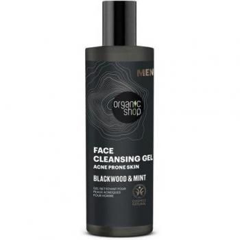 Organic Shop Men Blackwood Anti-Acne Face Cleansing Gel with Oak Bark and Peppermint 200ml