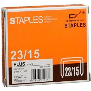 Plus Office 023F - Grapas 23/15 galvanizadas, caja 1000 unidades