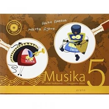 Musika LH 5: Testuliburua+lan-koadernoa+txirula-koadernoa+CD audio