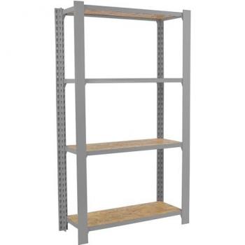 Estantería Oficina Simon Rack OFFICLICK 4/300 Madera OSB Gris 1500x800x300 mm, Estilo Industrial, 4 Alturas