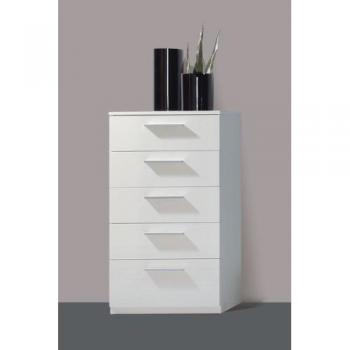 Habitdesign 007825BO - Comoda chifonier, color blanco brillo, dimensiones 60 x 38 x 109 cm