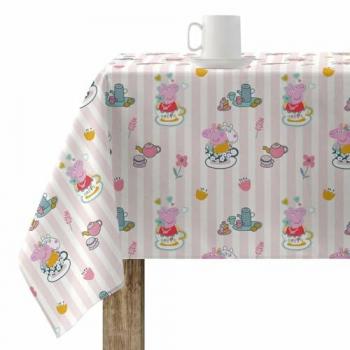 Mantel Resinado Antimanchas Peppa Pig Flowers 1 Tacto Plastificado 250x140 cm