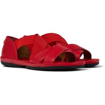 Sandalia Camper K201367-008 para Mujer en Piel Lisa Roja, Talla 38