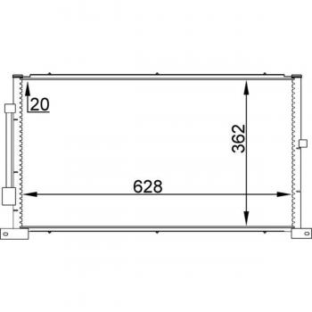 Condensador de aire acondicionado MAHLE AC 258 000S, tipo: condensador, características: compatible con sistemas de aire acondicionado, alta eficiencia en intercambio térmico, fabricado con materiales de calidad para mayor durabilidad y resistencia a