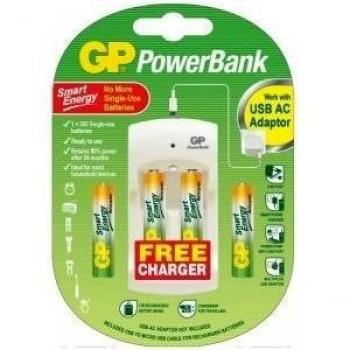 2 x AA batería ReCyko + pilas 1000 mAh y 2 x AAA batería ReCyko + 400 mAh recargable con * * Libre * * USB PowerBank cargador | gran paquete de valor por GP Baterías | gran calidad batería recargable Pack