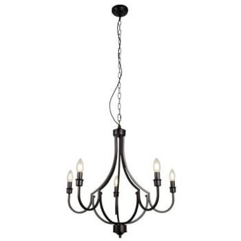 Araña Industrial Lodge Colgante de 5 luces E14 en metal negro