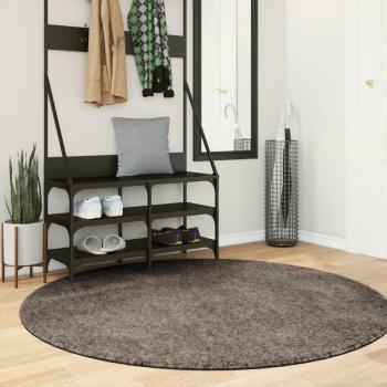 Alfombra de pelo largo pulido efecto gris Ø 160 cm