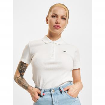 Polo de mujer ajustado Lacoste 100% algodón canalé con logo