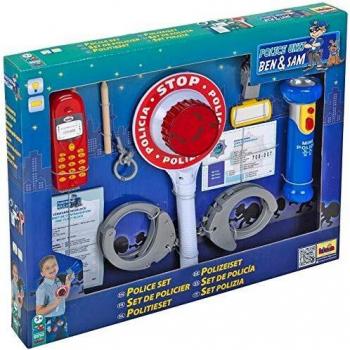 Theo Klein 8850 Set de policía, Unidad de policía Ben & Sam de 10 piezas, Incluye linterna a pilas y señalizador con luz, Medidas del embalaje: 40 cm x 32 cm x 4,5,