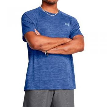 Camiseta de Manga Corta Under Armour Tech Textured Azul Denim S Regular Hombre