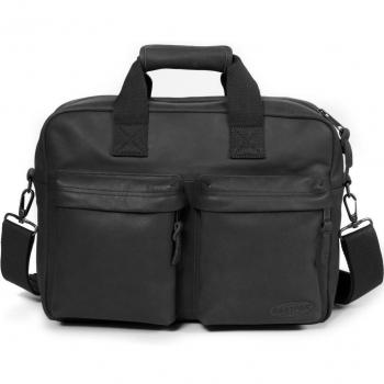 Eastpak Tomec Maletín, Diseño Leather, Color Negro