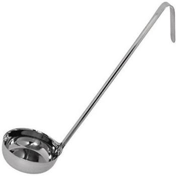 Vogue Cucharón de Fondo Plano, 118 ml Utensilio de Cocina de Acero Inoxidable para Cocinar