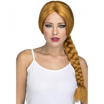 Peluca My Other Me Rubio Trenzado - Peluca de cabello sintético, color rubio, diseño trenzado, estilo largo, ideal para disfraces y cosplay