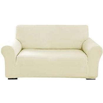 Amazon Brand - Umi Fundas para Sofa 2 Piezas Funda Sofa Moderna Protectora Elasticas Ajustable Suave Beige Oscuro