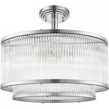 Plafón de diseño Antigua Chrome 5 bombillas 32cm, Semi Empotrado, 5 Luces, Cromo, Cristal