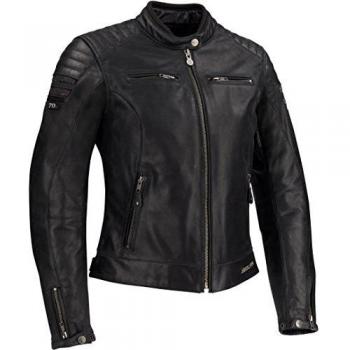 Segura Chaqueta moto LADY STRIPE Negro/Gris Plata, Plata, 36