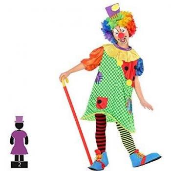 Disfraz de Payasa Infantil Multicolor para Niñas Talla 3-4 Años