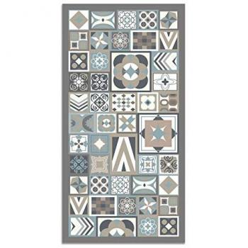 Alfombra Vinílica Estilo Hidráulico Azul 140x200 cm - Antideslizante, Antihongos e Ignífuga