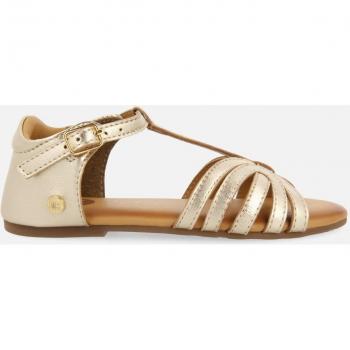 Gioseppo - Sandalias de niña de piel con materiales reciclados, tipo plana, color dorado