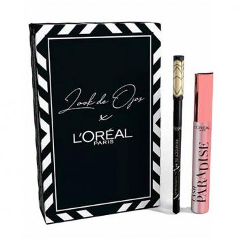 L'Oreal Paris - Set Look de Ojos - Máscara de pestañas Lash Paradise Black + Delineador de ojos líquido Perfect Slim 01: Intense Black