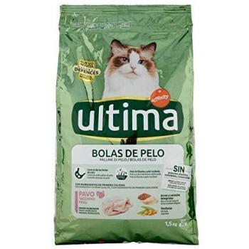 ultima Pienso para Gatos para Prevenir Bolas de Pelo, Sabor Pavo - 1.5 kg