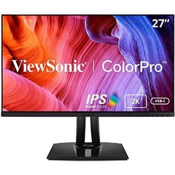ViewSonic VP2756-2K 27-inch 1440p QHD Professional Monitor, 100% sRGB, Pantone Validated, Pre-Calibrated USB Type-C, HDMI, DisplayPort, for Graphic Design, Photo & Video Editing