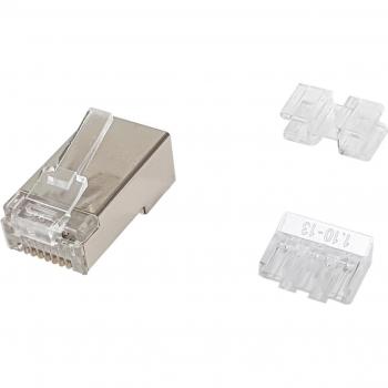 Conector RJ-45 Acero Satinado Transparente