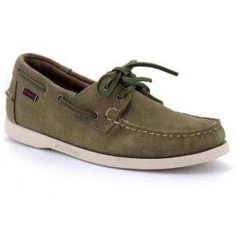 Sebago Portland Green Military Boat Shoes for Men