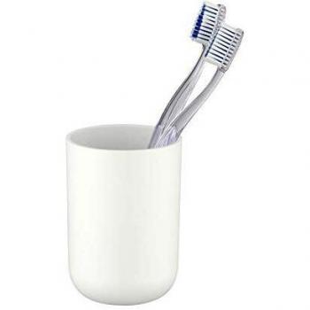 WENKO Vaso de dientes Brasil blanco - a prueba de rotura, Plástico