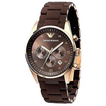Emporio Armani Men's Rose Gold Chronograph Watch AR5890 - Brown One Size