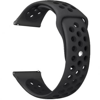 iBazal Gear S3 Correa Silicona, Gear S3 Frontier/Classic Watch Correa 22mm Banda Compatible Galaxy Watch 46mm,Huawei GT/2 Classic,Ticwatch,Fossil,LG,Pebble,Amazfit,ASUS,Moto Hombres - Doble Negro