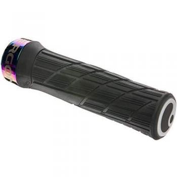 Puños Ergon GE1 Evo Slim Factory, color negro claro, diseño ergonómico, material de alta calidad, absorción de vibraciones, superficie antideslizante y compatible con manillares estándar