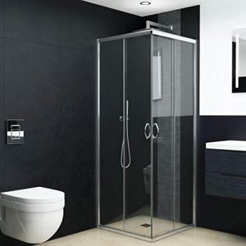 vidaXL Mampara de Ducha con Vidrio de Seguridad Baño Fregadero Fontanería Bricolaje Instalación Decoración Grifería Sanitario Bañera 90x70x180 cm