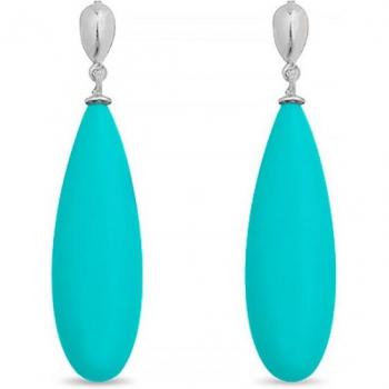 Pendientes Luxenter Adak de Plata Ley 925 y Turquesa con Baño de Rodio