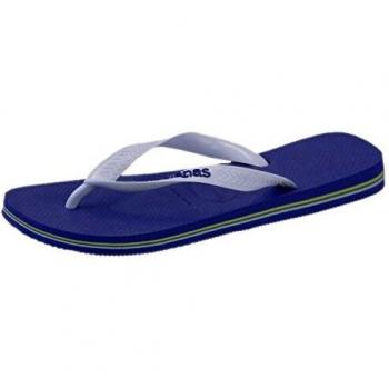 Havaianas Brasil Logo Unisex Flip Flops - Marine Blue