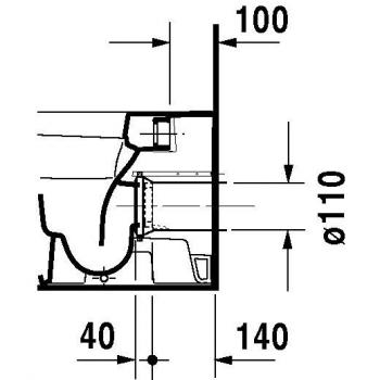 Vaso WC de Pie Duravit DuraStyle 37 x 57 cm Blanco, Back to Wall, Tiefspüler