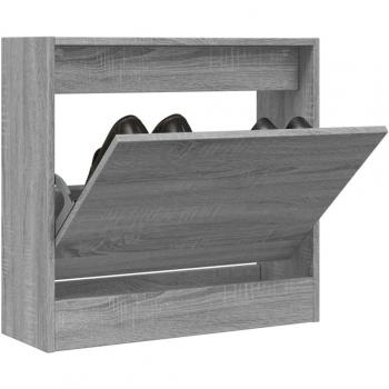 Zapatero gris Sonoma 60x21x57 cm de madera multicapa