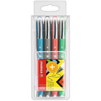STABILO worker + colorful - Roller - Estuche con 4 colores - Multicolor