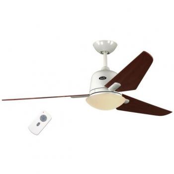 Ventilador de Techo CasaFan Eco Aviatos 132 cm con Motor DC, Luz y Mando a Distancia en Blanco/Cerezo