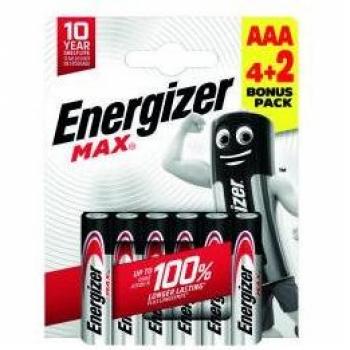 Pilas Energizer Max Power LR03 AAA pack x 6 unidades