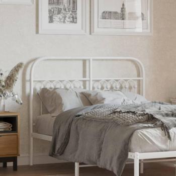 Cabecero de metal blanco 120 cm Vidaxl Blanco