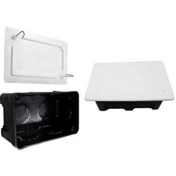 Edp R60102 Caja Cuadrada, Garra Metalica Retractilada, 100 X 100 X 45mm, Blanco